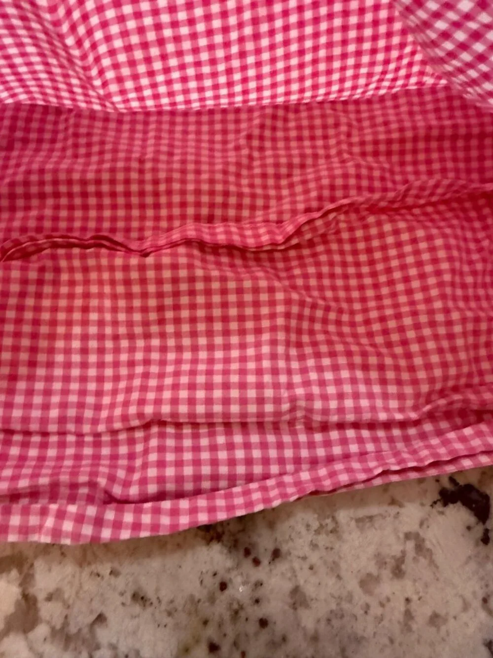 Pottery Barn Kids Organic Cotton Pink Gingham Twin Flat Sheet & Pillowcase Set